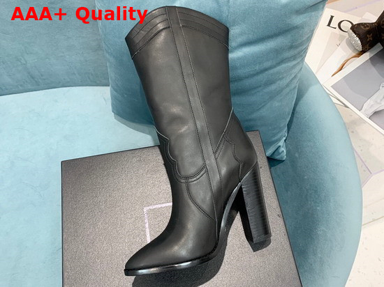 Saint Laurent Kate Boot in Black Smooth Leather Replica