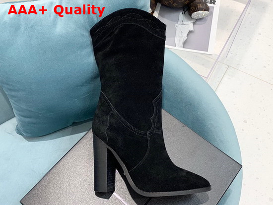 Saint Laurent Kate Boot in Black Suede Leather Replica