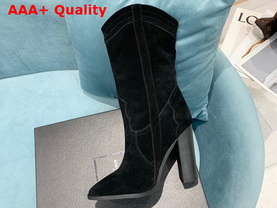 Saint Laurent Kate Boot in Black Suede Leather Replica