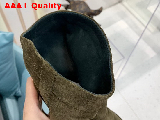 Saint Laurent Kate Boot in Khaki Suede Leather Replica