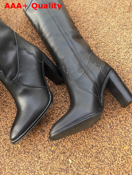 Saint Laurent Kate High Boots in Black Smooth Leather Replica