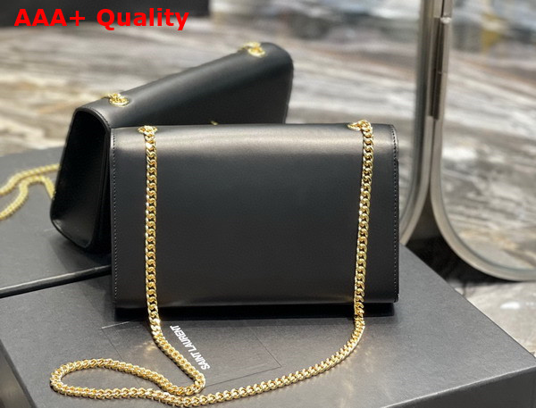 Saint Laurent Kate Medium Chain Bag in Black Smooth Leather with Gold Hardware Replica