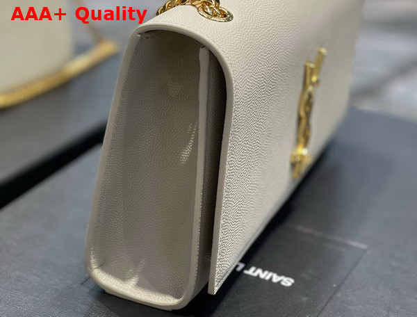 Saint Laurent Kate Medium Chain Bag in Blanc Vintage Grain de Poudre Embossed Leather Replica