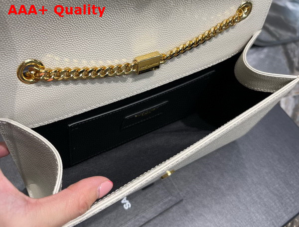 Saint Laurent Kate Medium Chain Bag in Blanc Vintage Grain de Poudre Embossed Leather Replica