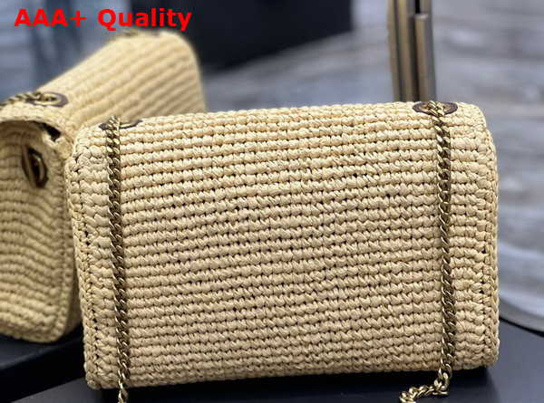 Saint Laurent Kate Medium Chain Bag in Natural Raffia Replica