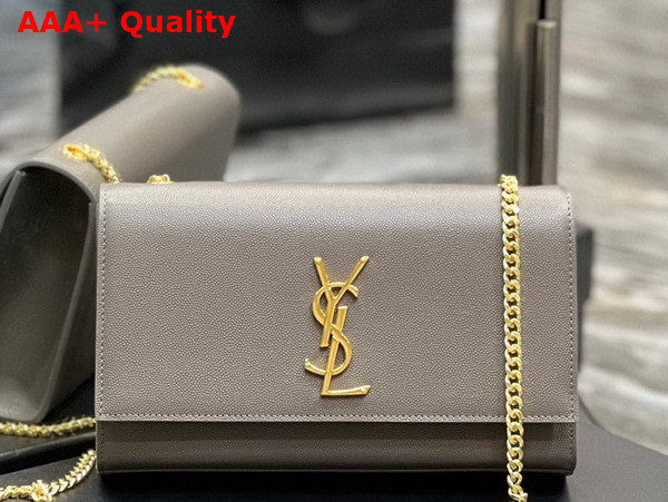 Saint Laurent Kate Medium Chain Bag in Strom Grain de Poudre Embossed Leather Replica