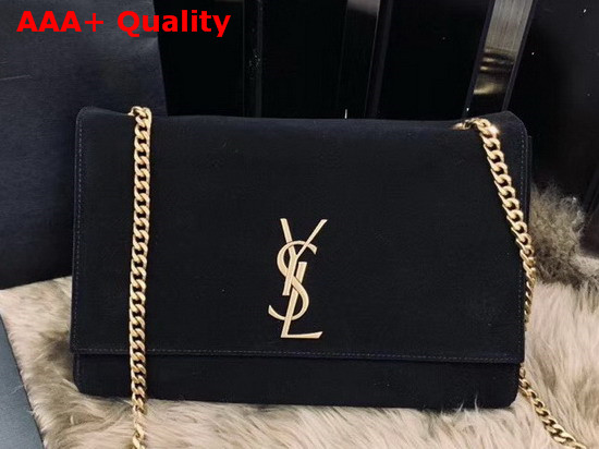 Saint Laurent Kate Medium Reversible Bag in Black Suede and Smooth Leather Replica