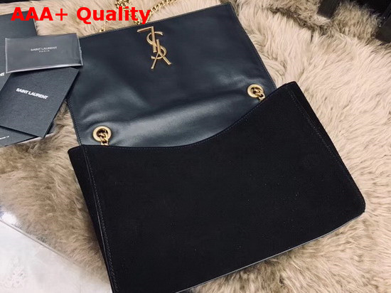 Saint Laurent Kate Medium Reversible Bag in Black Suede and Smooth Leather Replica