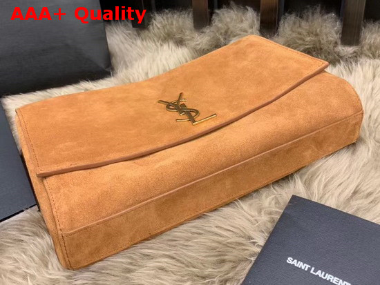 Saint Laurent Kate Medium Reversible Bag in Brown Suede and Smooth Leather Replica