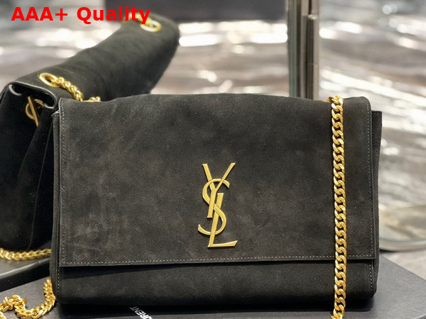 Saint Laurent Kate Medium Reversible Chain Bag in Black Suede and Smooth Leather Replica