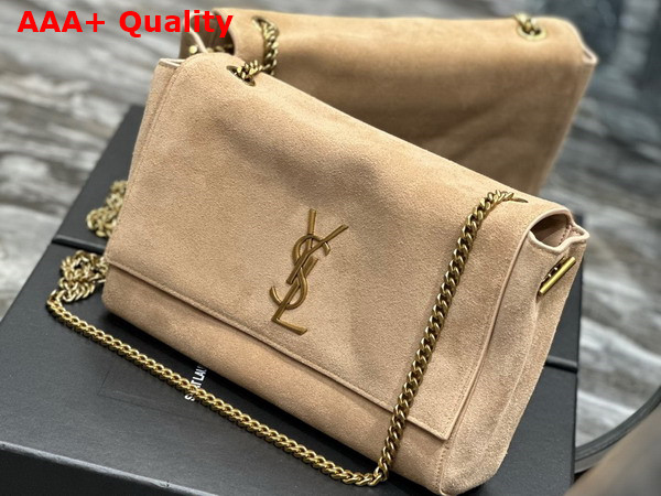 Saint Laurent Kate Medium Reversible Chain Bag in Dark Beige Suede and Smooth Leather Replica