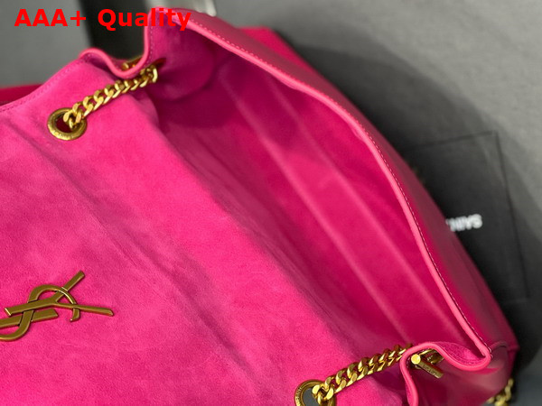 Saint Laurent Kate Medium Reversible Chain Bag in Lipstick Fuchsia Suede and Smooth Leather Replica