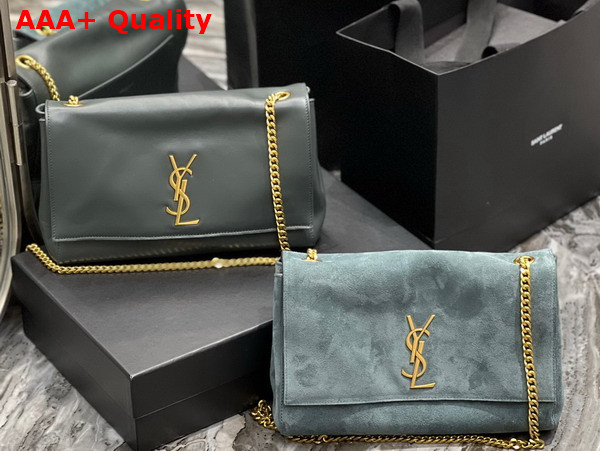 Saint Laurent Kate Medium Reversible Chain Bag in Strom Suede and Smooth Leather Replica