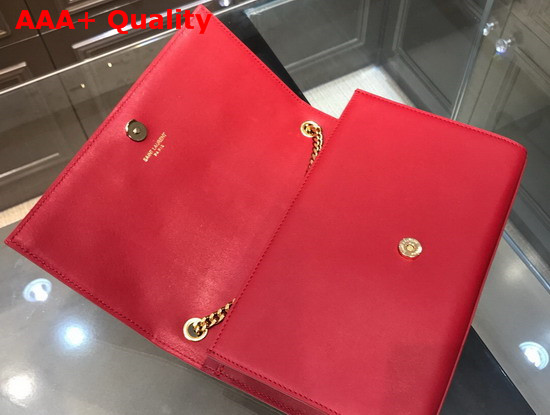 Saint Laurent Kate Medium in Red Leather and Multicolor Charms Replica