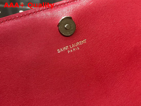 Saint Laurent Kate Medium in Red Leather and Multicolor Charms Replica