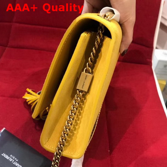 Saint Laurent Kate Medium in Yellow Suede Leather Replica