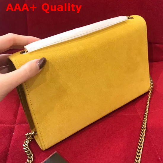 Saint Laurent Kate Medium in Yellow Suede Leather Replica