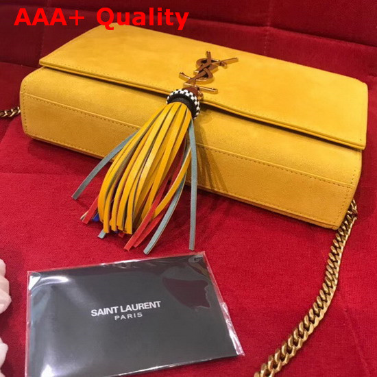 Saint Laurent Kate Medium in Yellow Suede Leather Replica