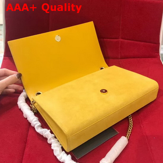 Saint Laurent Kate Medium in Yellow Suede Leather Replica