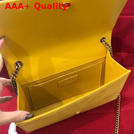 Saint Laurent Kate Medium in Yellow Suede Leather Replica