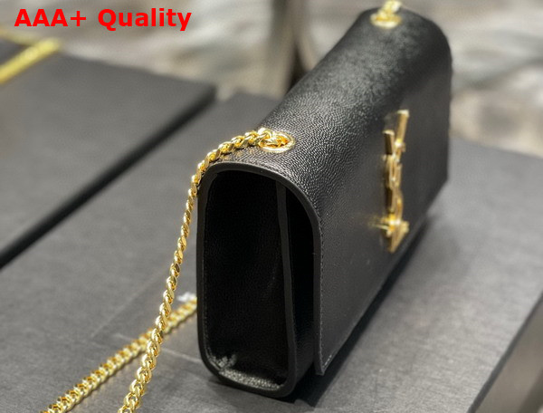 Saint Laurent Kate Small Chain Bag in Black Grain Leather with Gold Hardware Replica