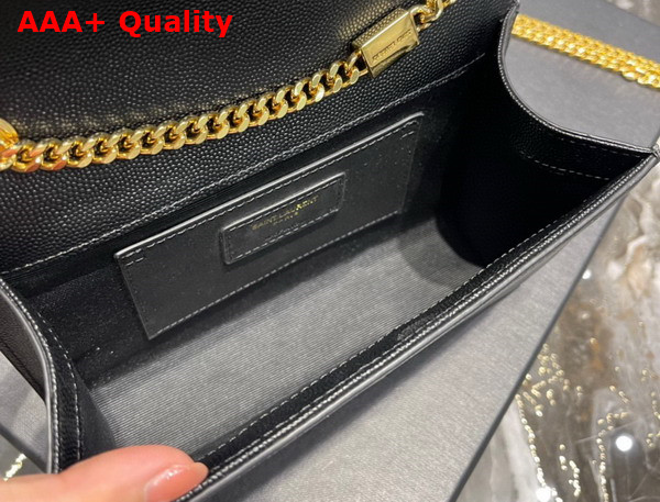 Saint Laurent Kate Small Chain Bag in Black Grain Leather with Gold Hardware Replica