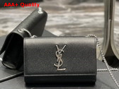 Saint Laurent Kate Small Chain Bag in Black Grain Leather with Silver Hardware Replica