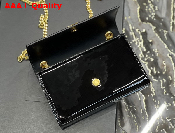 Saint Laurent Kate Small Chain Bag in Black Patent Leather Replica