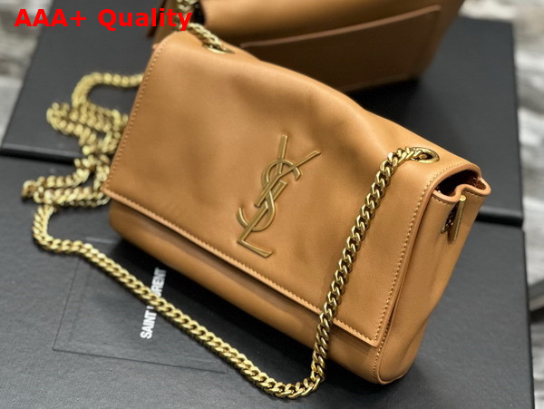 Saint Laurent Kate Small Reversible Chain Bag in Cannelle Suede and Smooth Leather Replica