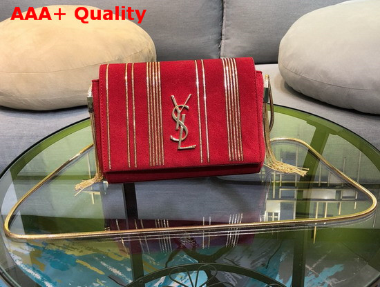 Saint Laurent Kate Small in Suede with Chains Red Replica