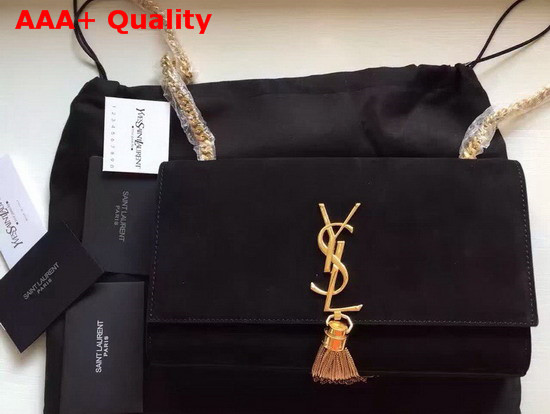 Saint Laurent Kate Small with Tassel in Black Suede Replica