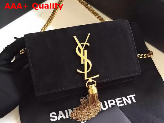 Saint Laurent Kate Small with Tassel in Black Suede Replica