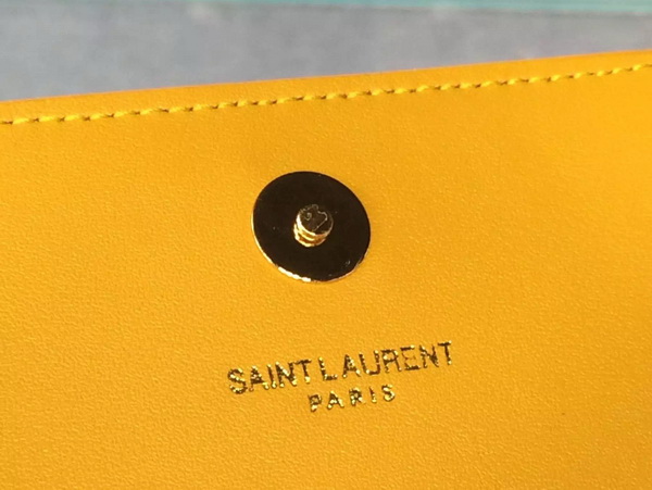 Saint Laurent Large Monogram Saint Laurent Clutch Yellow Gold YSL Buckle for Sale