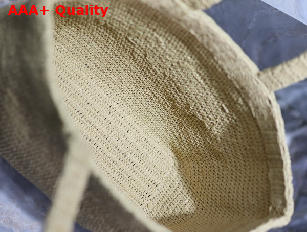 Saint Laurent Large Rive Gauche Tote in Naturel Raffia Replica