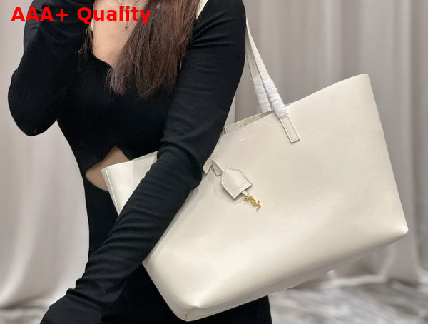 Saint Laurent Large Shopping Tote in Blanc Vintage Saint Laurent Leather Replica