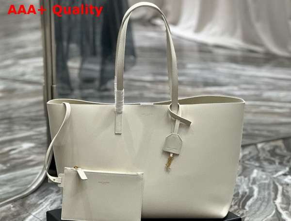 Saint Laurent Large Shopping Tote in Blanc Vintage Saint Laurent Leather Replica