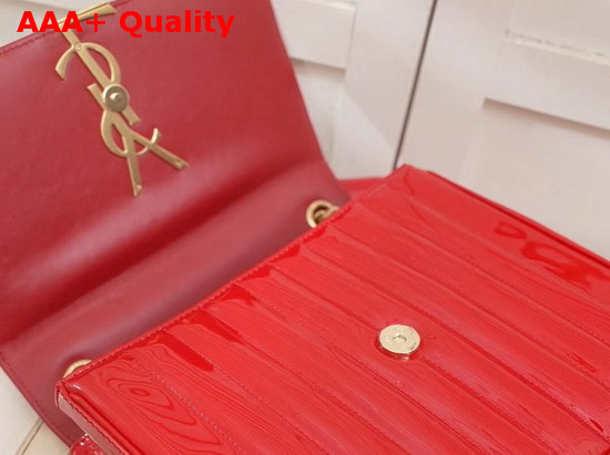 Saint Laurent Large Vicky Bag in Red Patent Leather Replica