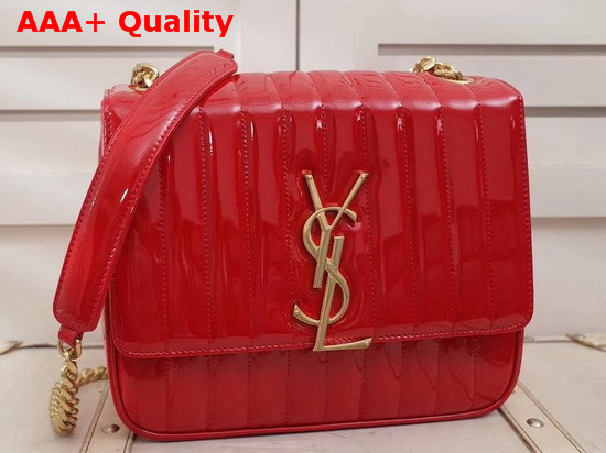 Saint Laurent Large Vicky Bag in Red Patent Leather Replica