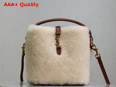 Saint Laurent Le 37 Mini in Shearling Cream Beige and Brick Replica