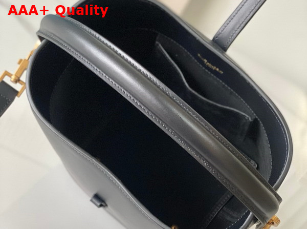 Saint Laurent Le 37 Small Bucket Bag in Shiny Leather Black Replica