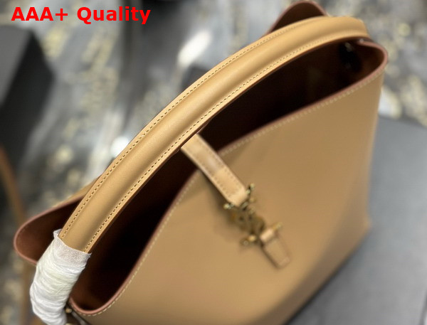 Saint Laurent Le 5 A 7 Bucket Bag in Beige Smooth Leather Replica