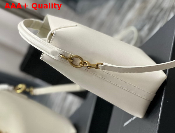 Saint Laurent Le 5 A 7 Bucket Bag in White Smooth Leather Replica