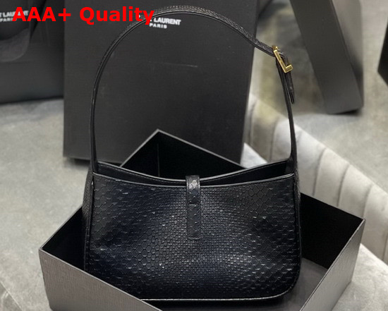 Saint Laurent Le 5 A 7 Hobo Bag in Matte Python Black Replica