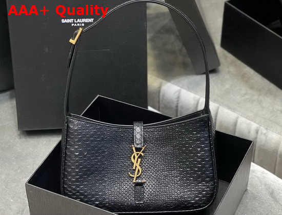 Saint Laurent Le 5 A 7 Hobo Bag in Matte Python Black Replica