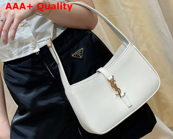 Saint Laurent Le 5 A 7 Hobo Bag in White Smooth Leather Replica