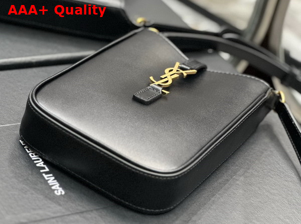 Saint Laurent Le 5 A 7 Mini Vertical in Black Vegetable Tanned Leather Replica