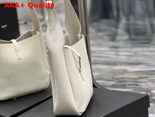 Saint Laurent Le 5 A 7 Soft Small Hobo Bag in Blanc Vintage Smooth Leather Replica