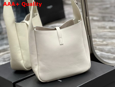 Saint Laurent Le 5 A 7 Soft Small Hobo Bag in Blanc Vintage Smooth Leather Replica