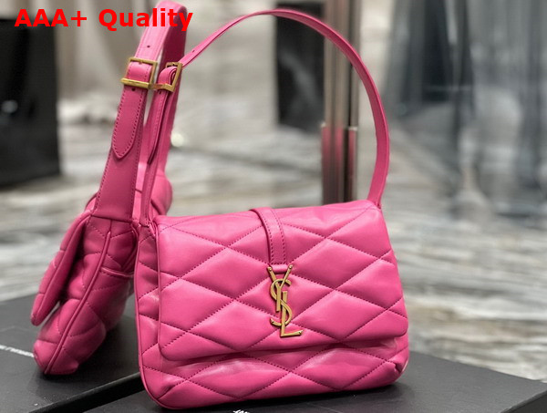 Saint Laurent Le 57 Hobo Shoulder Bag in Lipstick Fuchsia Quilted Lambskin Replica