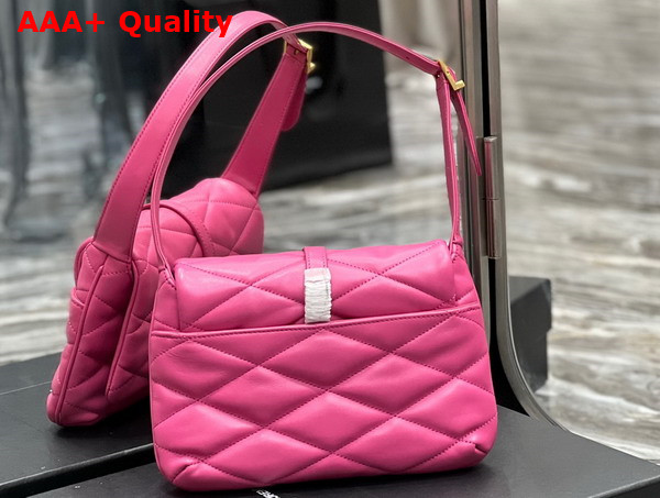 Saint Laurent Le 57 Hobo Shoulder Bag in Lipstick Fuchsia Quilted Lambskin Replica